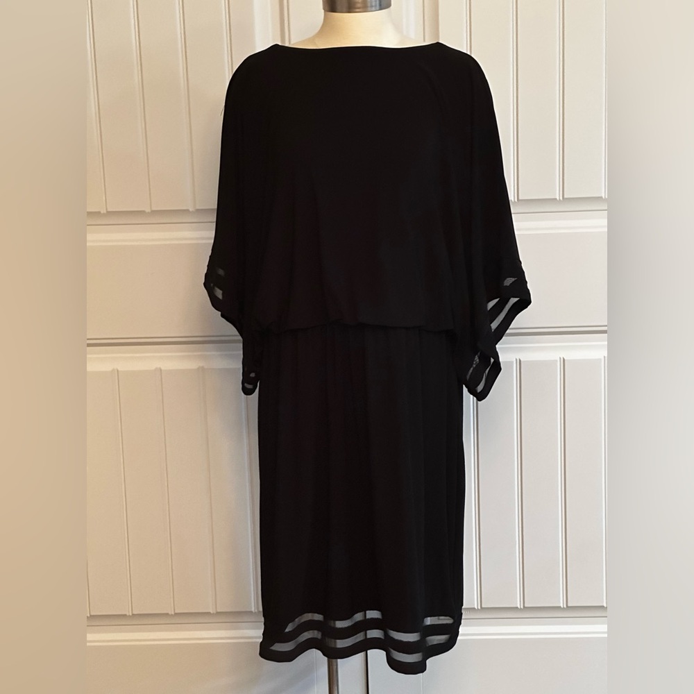 Jessica Howard 3/4 Sleeve Black Sheath Dress – Size 18W